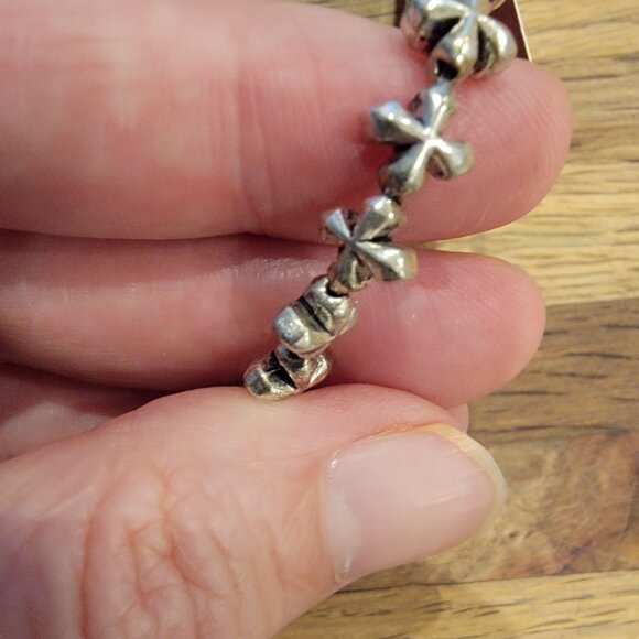 Halcraft Bead Gallery Jewelry - 24PC Silver Plated Small Cross Beads Halcraft Bead Gallery